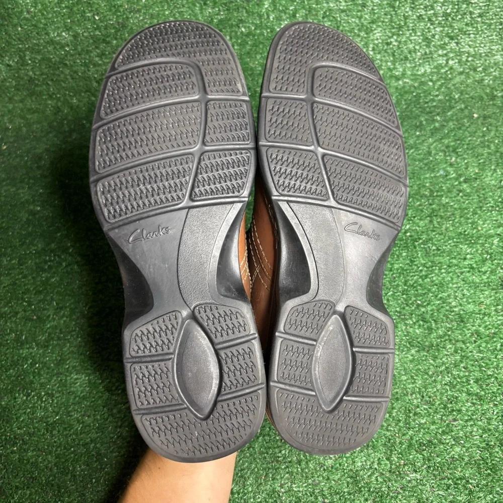 Clarks Ortholite‎ Brown Comfort Slip On Casual Loafers Shoes Size 11.5